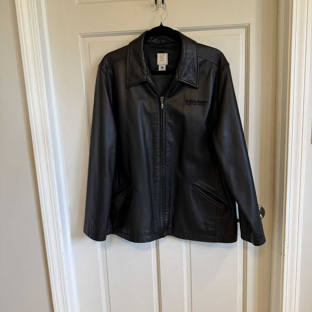Vintage 90s Trump Casino Hotel Leather Jacket - Gear for Sports - Women XL Rare